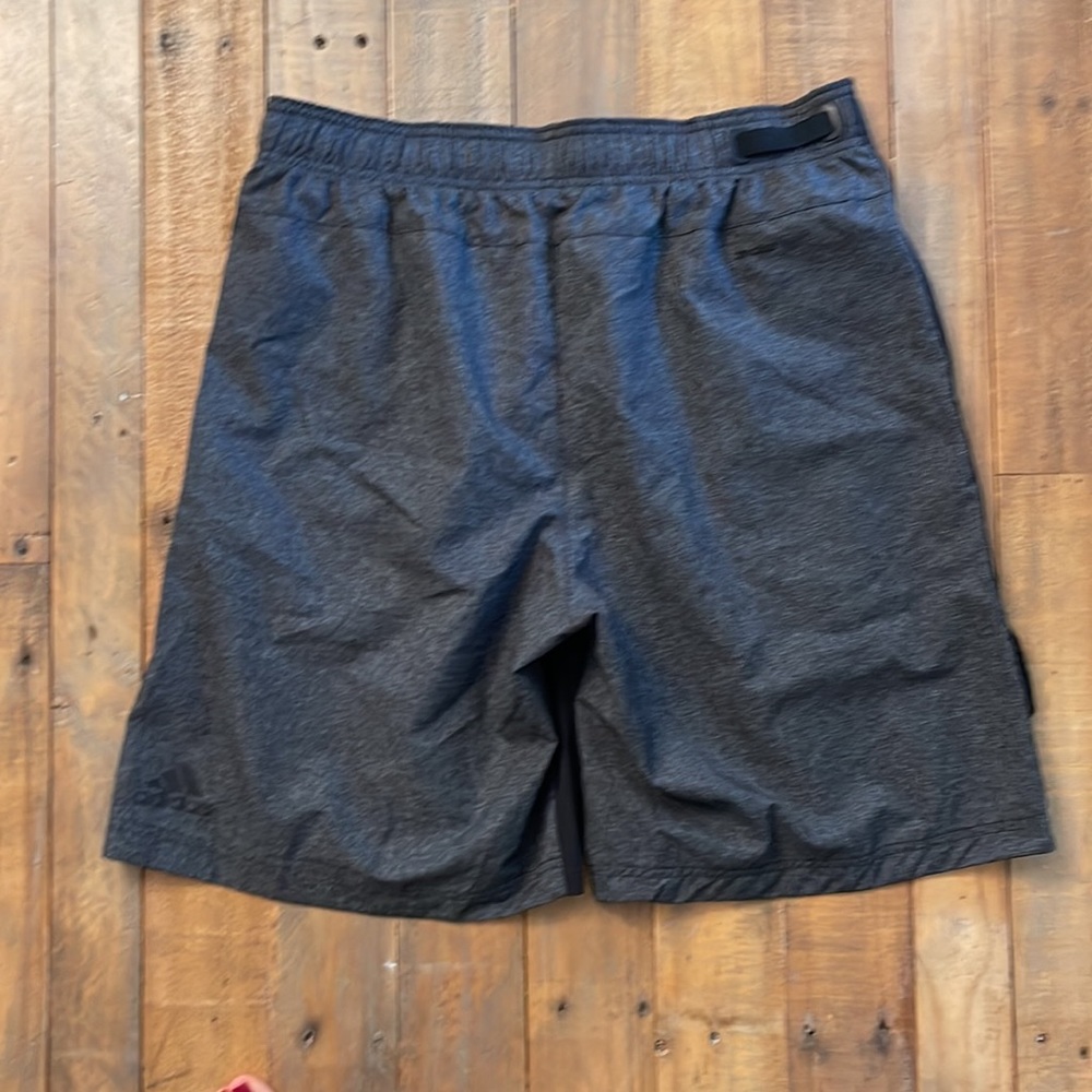 Adidas climalite drawstring shorts. NWOT black front gray back men’s L large - Picture 5 of 7